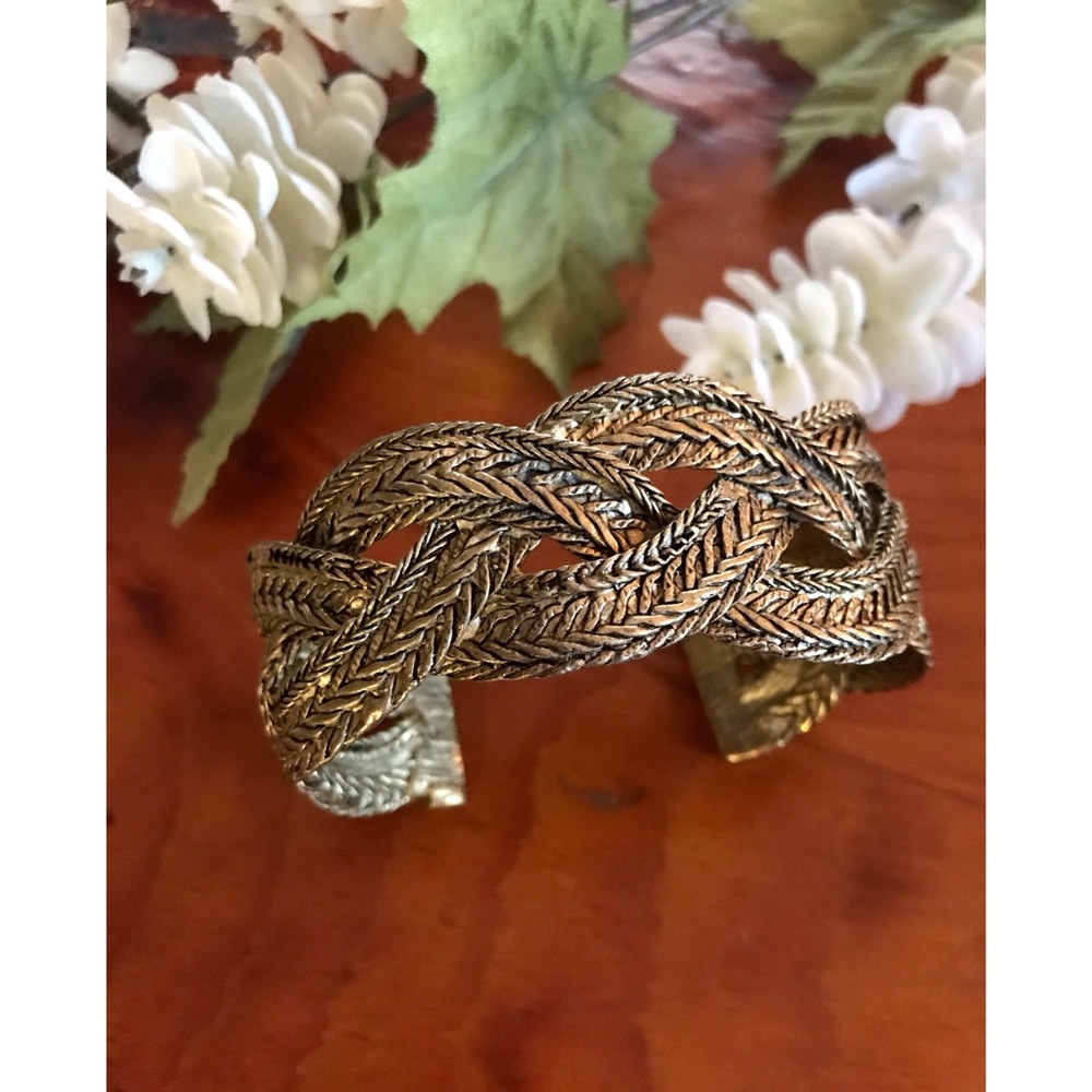 “Golden Braid” Cuff Bracelet